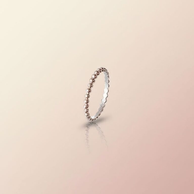 Bague fine maille boule argent 925