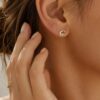 puces d'oreilles lune & zirconium puces d'oreilles lune & zirconium