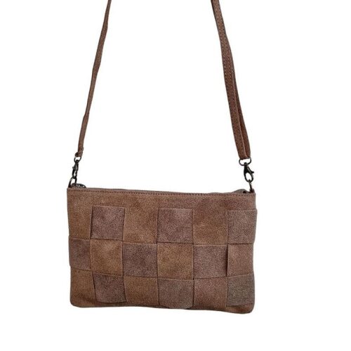 sac pochette tresse taupe