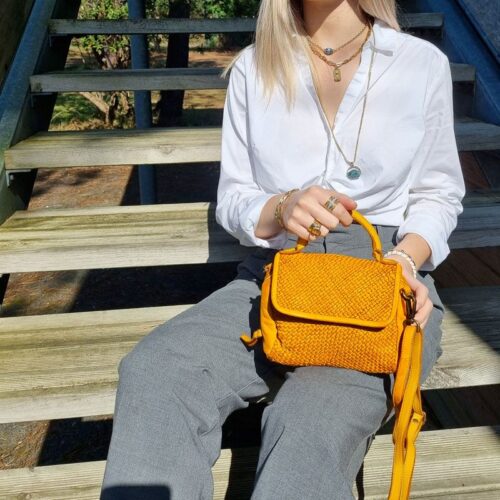 mini bag it hippie cuir jaune