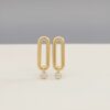 boucles d'oreilles plaqué or anneau avec zirconium blanc bijou élégant et discret