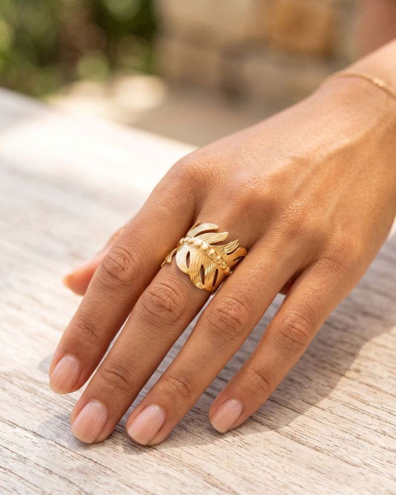 bague feuille rym