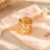 bague feuille rym bague motif feuille en acier inoxydable doré