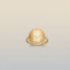 bague femme plaqué or 18 carats médaille motif végétal