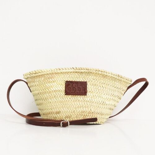 panier été anses cuir camel