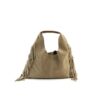 Mini sac demi lune à franges Giordana