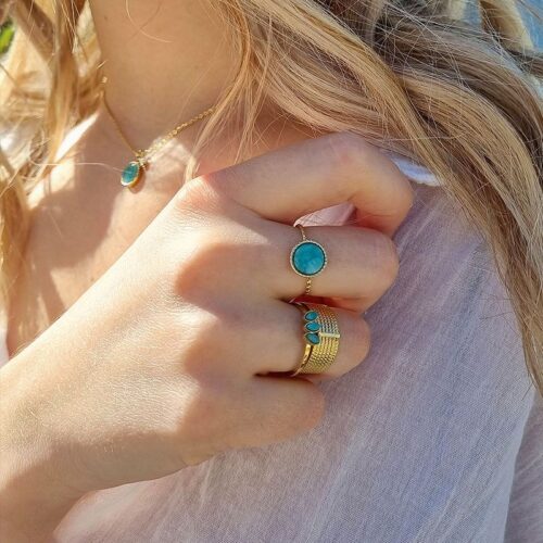 bague pierre amazonite