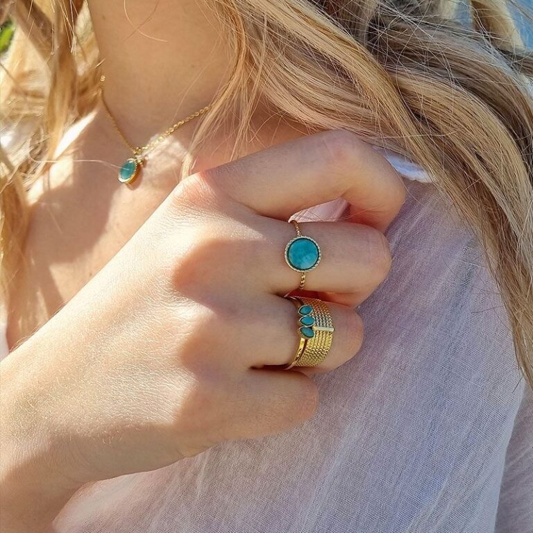 bague pierre amazonite