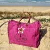 sac cabas de plage sel de mer fuschia