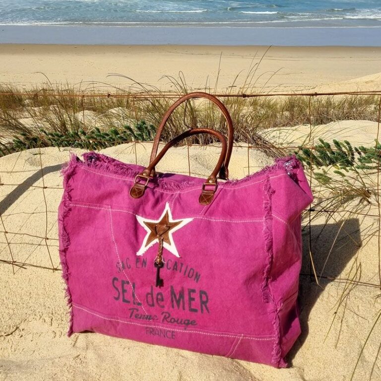 sac cabas de plage sel de mer fuschia