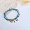 Bracelet multitours Tie & Dye bleu/orange