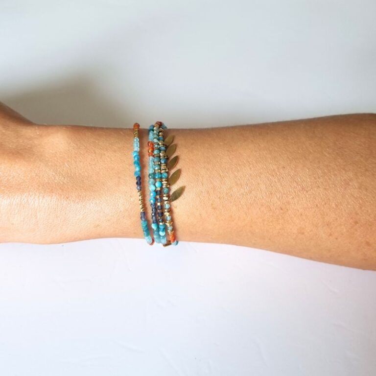 Bracelet multitours Tie & Dye bleu/orange
