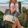 sac de plage toile vintage