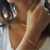 Bracelet pour femme tressé torsadé en plaqué or