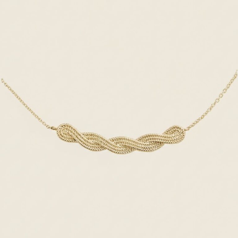collier en plaqué or avec tresse bijou raffiné