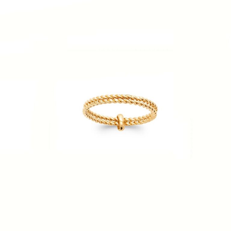 bague femme plaqué or 18 carats 2 anneaux fins tressés