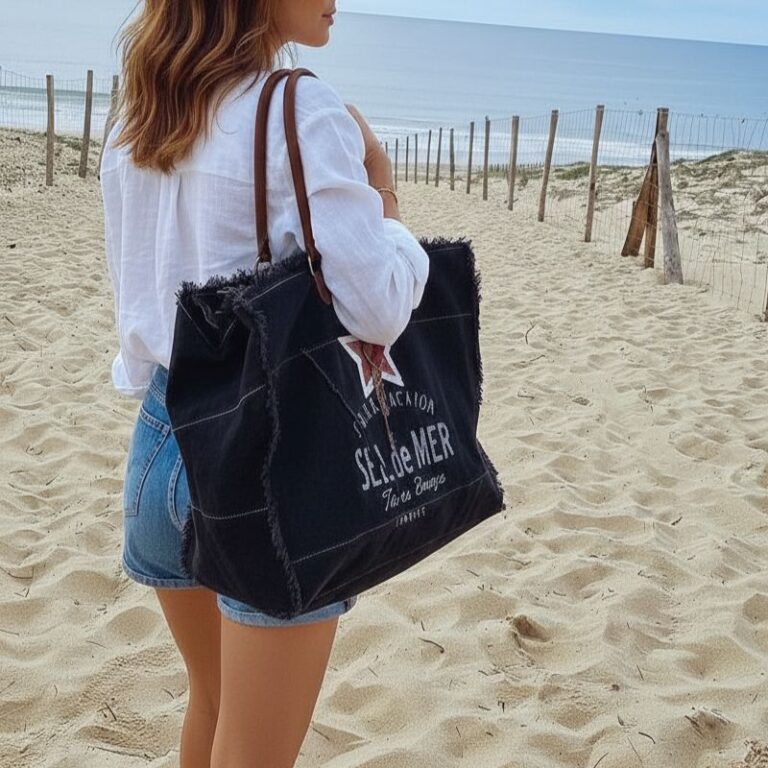 sac cabas de plage xl noir
