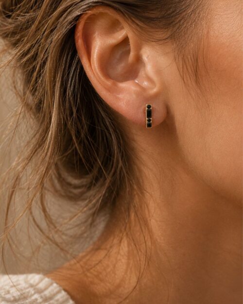 puces d'oreilles honoré zirconium noir bohm paris