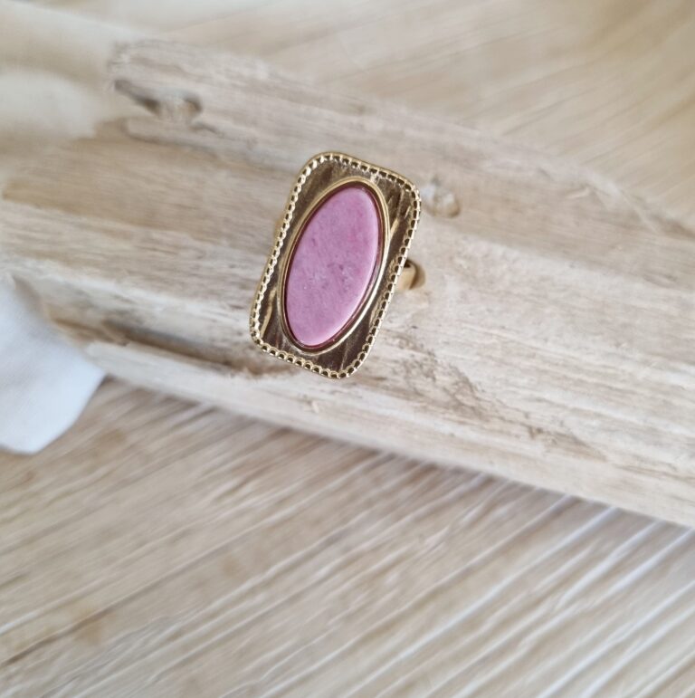 bague pierre rhodonite bohm