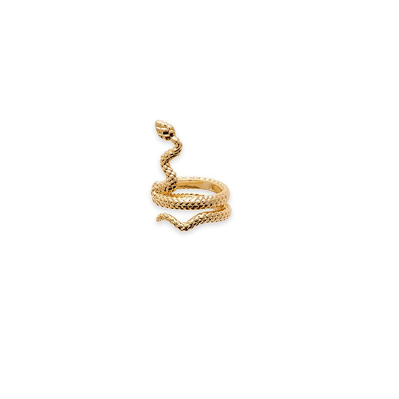 bague d'oreille motif serpent en plaqué or 18 carats