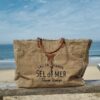Sac cabas XL Sel de Mer Terre Rouge France, coloris tabac