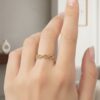 bague fine pour femme en plaqué or 18 carats maillage boule