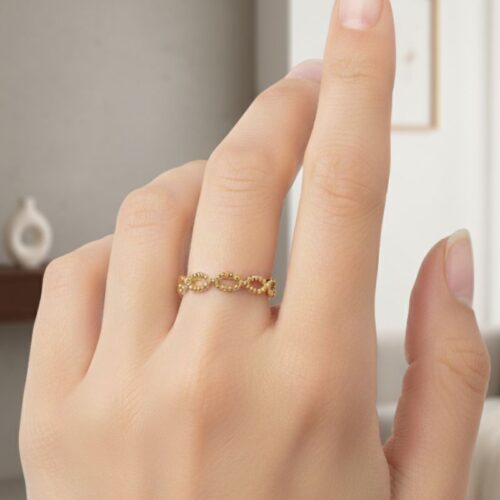 bague fine pour femme en plaqué or 18 carats maillage boule bague fine pour femme en plaqué or 18 carats maillage boule