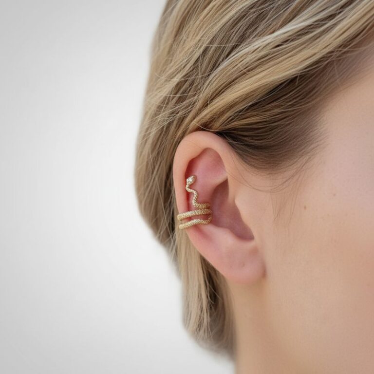 bague d'oreille motif serpent en plaqué or 18 carats bague d'oreille motif serpent en plaqué or 18 carats