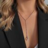 collier pour femme argent 925 rhodié forme cravate