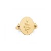 bague pour femme plaqué or 18 carats médaille email noir motif serpent reversible