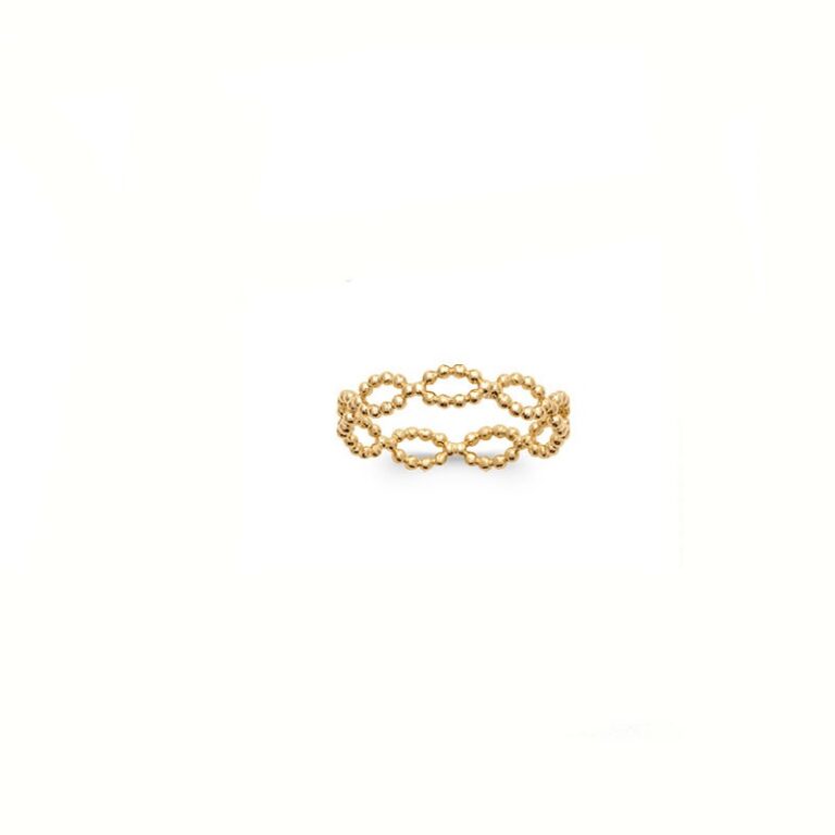 bague fine pour femme en plaqué or 18 carats maillage boule