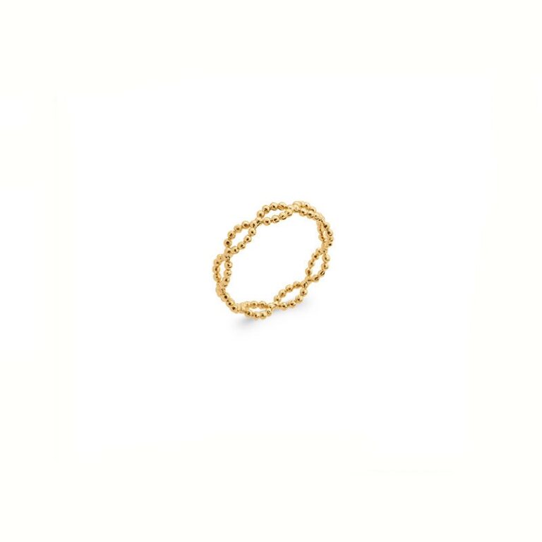 bague fine pour femme en plaqué or 18 carats maillage boule