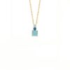 collier plaqué or 18 carats avec pierres semi précieuses aigue marine et zirconium bleu