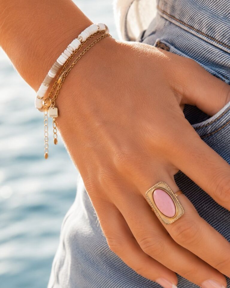 bague venata rhodonite