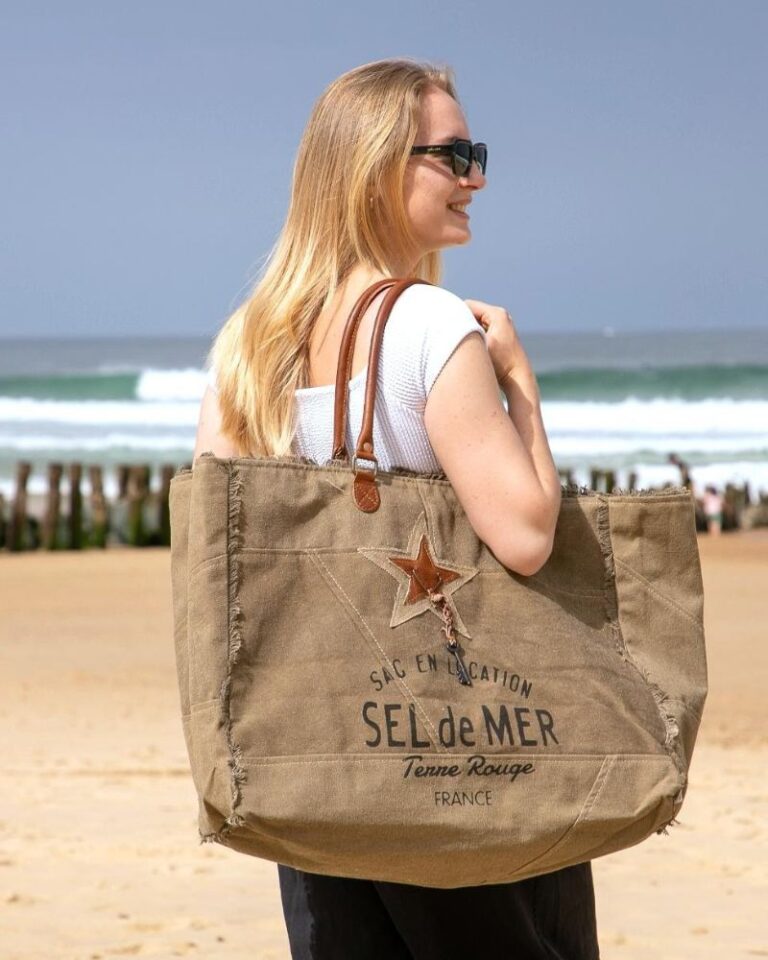 cabas de plage Terre Rouge format xl couleur tabac