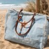 sac de plage toile denim xl