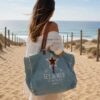 sac de plage toile denim xl