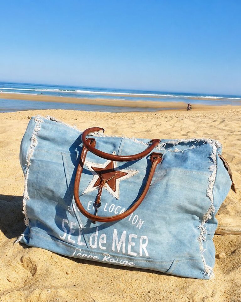 sac de plage toile denim xl