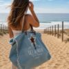 sac de plage toile denim xl