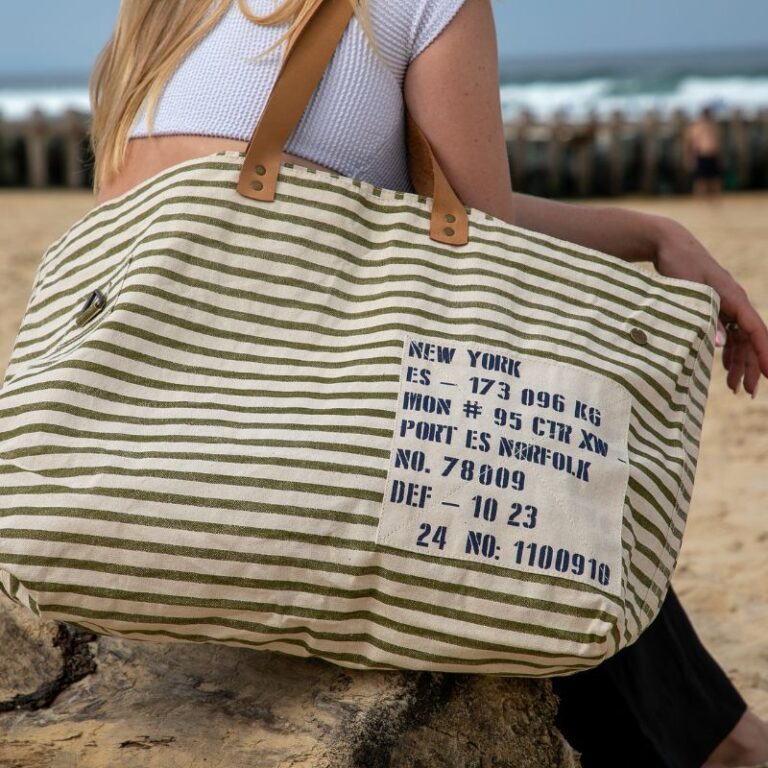 sac cabas de plage oversize rayé beige sac cabas de plage oversize rayé beige