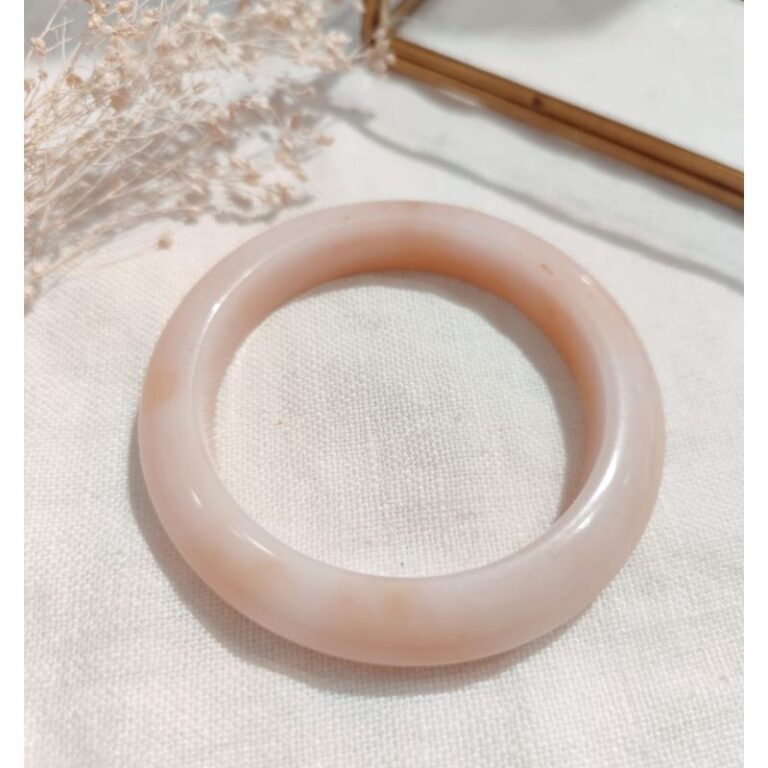 Bracelet jonc résine rose clair