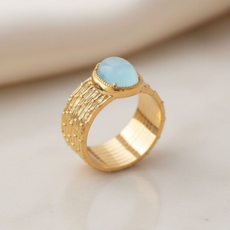 Bague Agate Bleue