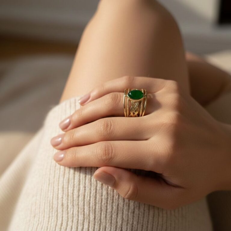 Bague Agate Verte