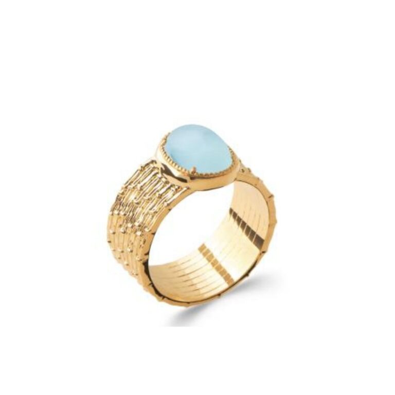 Bague agate bleue