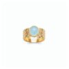 Bague or agate bleue
