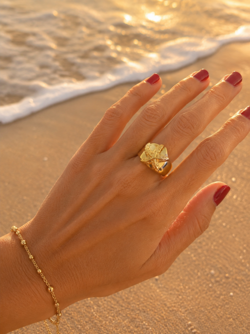bague étoile de mer dorée mile mila