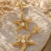 boucles d'oreilles étoile de mer & nacre