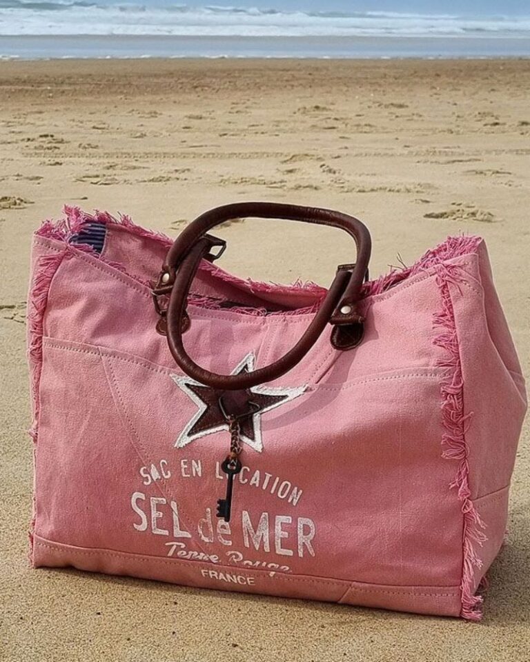 sac de plage sel de mer rose