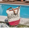 sac de plage chloé toile recyclée & anses cuir