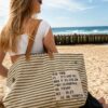 sac de plage oversize cargo en toile recyclé sac vintage chic pour femme